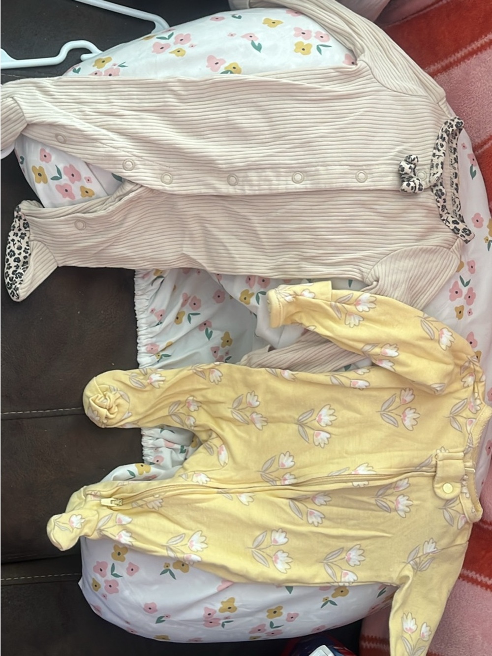 Yellow Floral Footed Baby One-Piece Pajamas - Kids One Piece